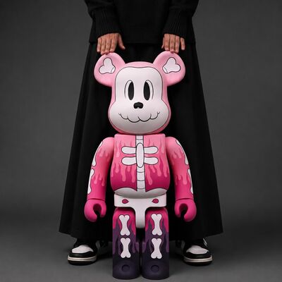 Custom bearbrick 1000% by cote escriva "fire collection: pink. year 2023"