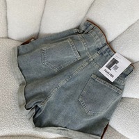 Vintage high-waisted denim shorts - Thumbnail 3