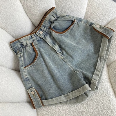 Vintage high-waisted denim shorts