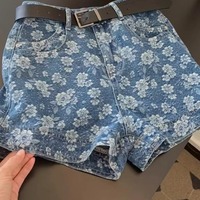 Vintage floral denim shorts - Thumbnail 3