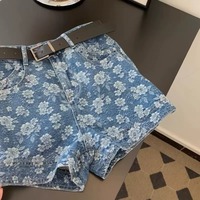 Vintage floral denim shorts - Thumbnail 1