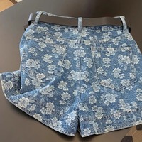 Vintage floral denim shorts - Thumbnail 4