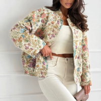 Vintage Floral Jacquard Long Sleeved Jacket - Thumbnail 1