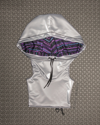 "Electrosimulation" Hooded Top - Silver - Thumbnail 8