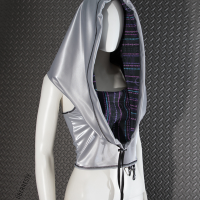 "electrosimulation" hooded top - silver - Thumbnail 1