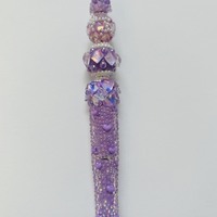 Lavender Rhinestone Beaded Pen - Thumbnail 1