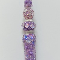 Lavender Rhinestone Beaded Pen - Thumbnail 2