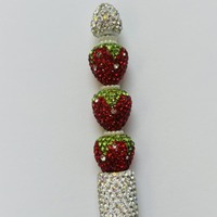 Strawberry Rhinestone Beaded Pen - Thumbnail 2