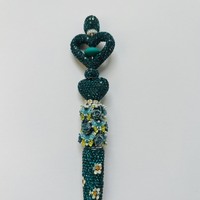Teal Heart Rhinestone Pen - Thumbnail 1