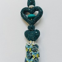 Teal Heart Rhinestone Pen - Thumbnail 2