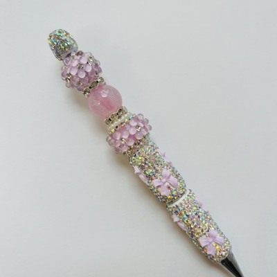 Lavender rhinestone beaded pen
