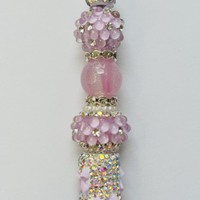 Lavender Rhinestone Beaded Pen - Thumbnail 2