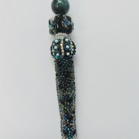 Midnight Iridescent Rhinestone Beaded Pen - Thumbnail 1