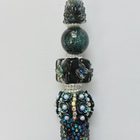 Midnight Iridescent Rhinestone Beaded Pen - Thumbnail 2
