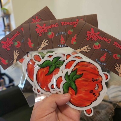 Throwing tomato sticker pack