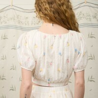 Floral Embroidered Crop - Thumbnail 1
