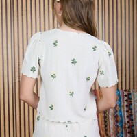 Floral Tie Front Top - Thumbnail 2