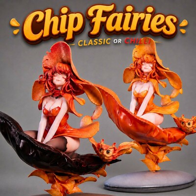 Chip fairies bishoujo art toy by weartdoing — choose your version