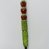 Strawberry Rhinestone Beaded Pen - Thumbnail 1
