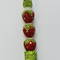 Strawberry Rhinestone Beaded Pen - Thumbnail 2