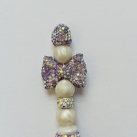 Lavender Rhinestone Beaded Pen - Thumbnail 2