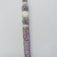Lavender Rhinestone Beaded Pen - Thumbnail 1