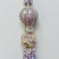 Lavender Rhinestone Beaded Pen - Thumbnail 2