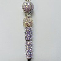 Lavender Rhinestone Beaded Pen - Thumbnail 1
