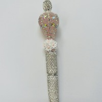 Pink Balloon Rhinestone Beaded Pen - Thumbnail 1