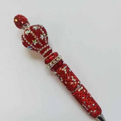 Red balloon rhinestone beaded pen