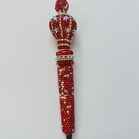 Red Balloon Rhinestone Beaded Pen - Thumbnail 1