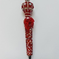 Red Balloon Rhinestone Beaded Pen - Thumbnail 2