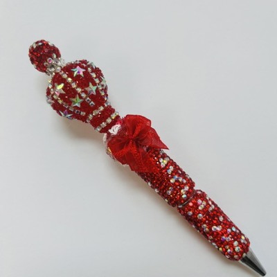 Red balloon rhinestone beaded pen
