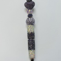 Lavender Heart Rhinestone Beaded Pen - Thumbnail 2