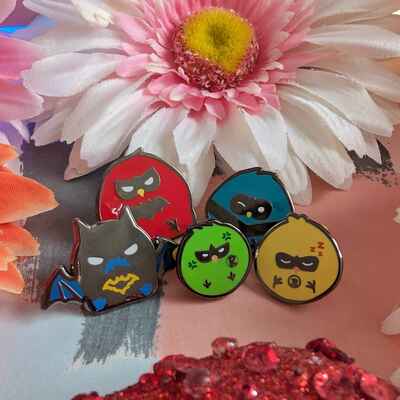 Batfam bats/birds filler enamel pins