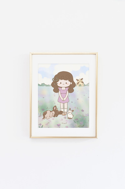 Artemis in a Wild Flower Field Print