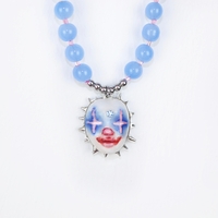 Handmade blue clown doll face necklace - Thumbnail 2