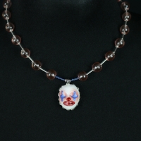 Handmade clown 'bubi' doll face necklace - Thumbnail 3