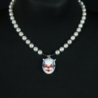 Handmade circus clown doll face necklace - Thumbnail 1