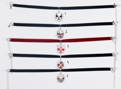 Handmade clown dollface choker