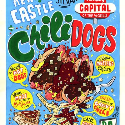 New castle chili dogs art print pre-order