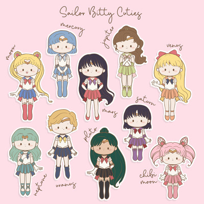 Sailor bitty cuties individual stickers - Thumbnail 1