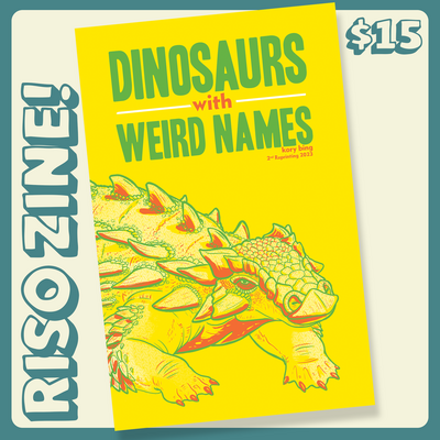 Dinosaurs with weird names risograph zine - Thumbnail 1