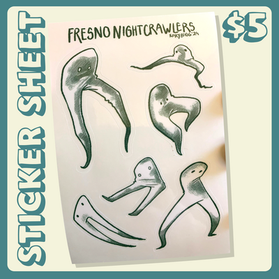 Fresno Nightcrawler Sticker Sheet