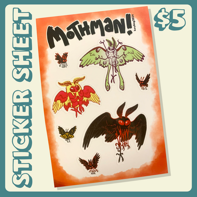Mothman sticker sheet