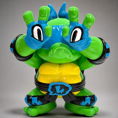 Art toy by grape brain x tmnt "leonardo" produced by bigboystoys