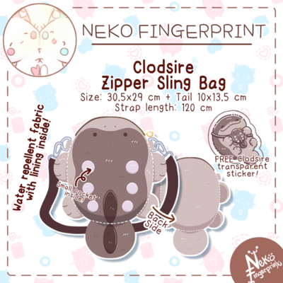 Clodsire zipper sling bag