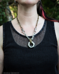 OOAK "Hex Nut" Hardware Necklace - Gold - Thumbnail 3