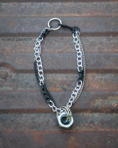 OOAK "Hex Nut" Hardware Necklace - Goth Bling