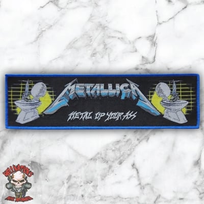 Metal up your ass stripe woven patches